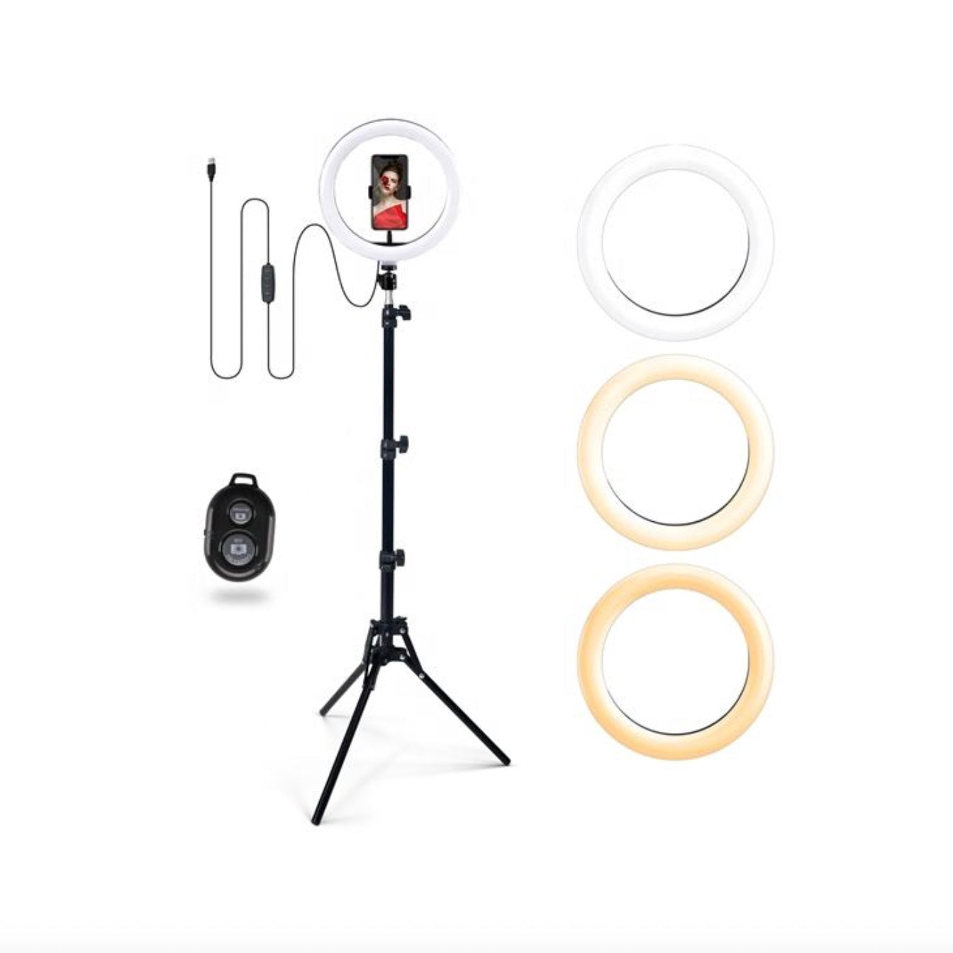 10-Inch Rechargeable LED Ring Light with Tripod