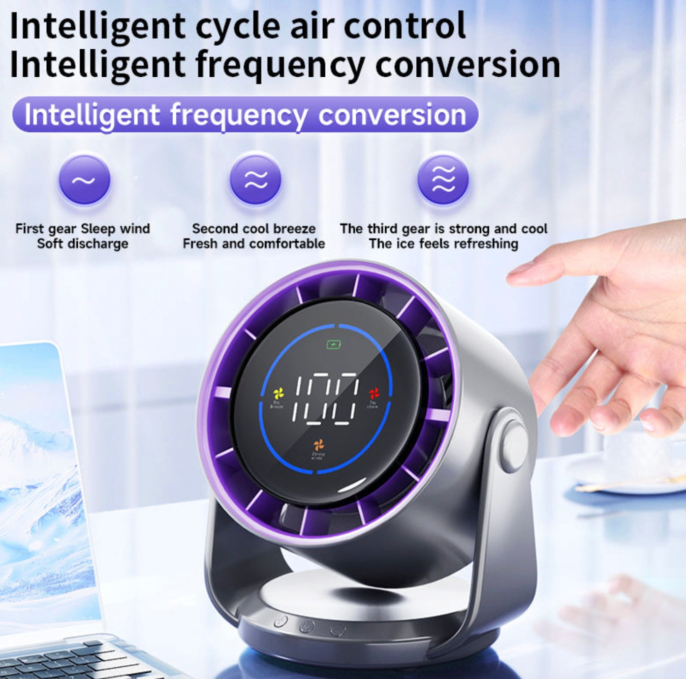 High-Speed USB Rechargeable Desk Fan